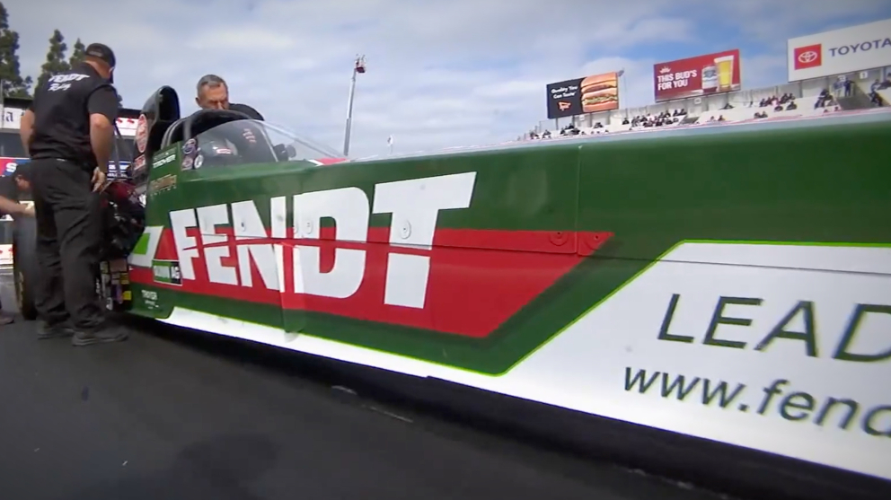 Fendt race car on the track